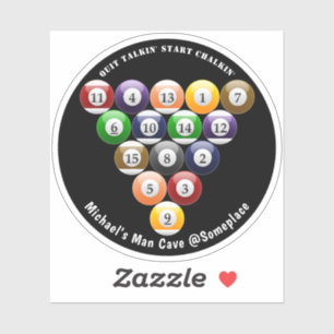 Adesivo Jogo de Piscina 8-Ball Rack Billiard Balls