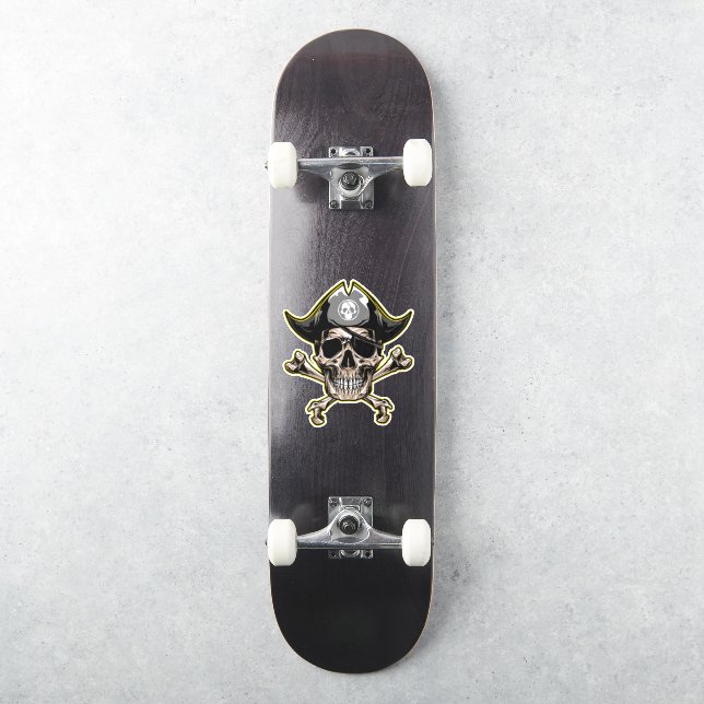 Adesivo Jogo de skate Jolly Roger Skull Cross Bones (Skate)