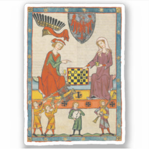 Adesivo Jogo de Xadrez do Codex Manesse do século XIV