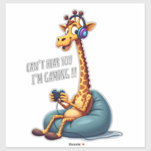 Adesivo Jogo Engraçado Gamer Giraffe Jogos Para Jogo De Ho