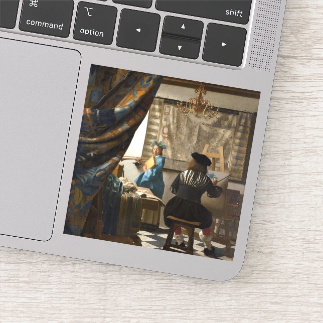 Adesivo Johannes Vermeer - A Alegoria da Pintura (Detalhe)