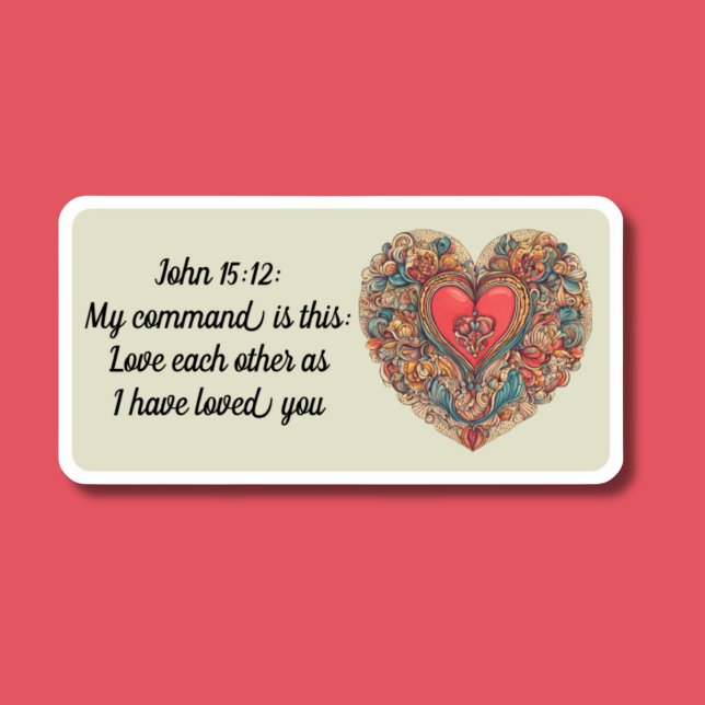 Adesivo John 15:12 Bíblia à prova d'água (Criador carregado)