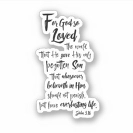 Adesivo John 3.16 Bíblia Verse