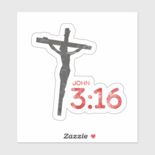 Adesivo John 3:16 Escritura e crucifixo