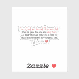 Adesivo John 3:16 Por Deus tanto amou o mundo