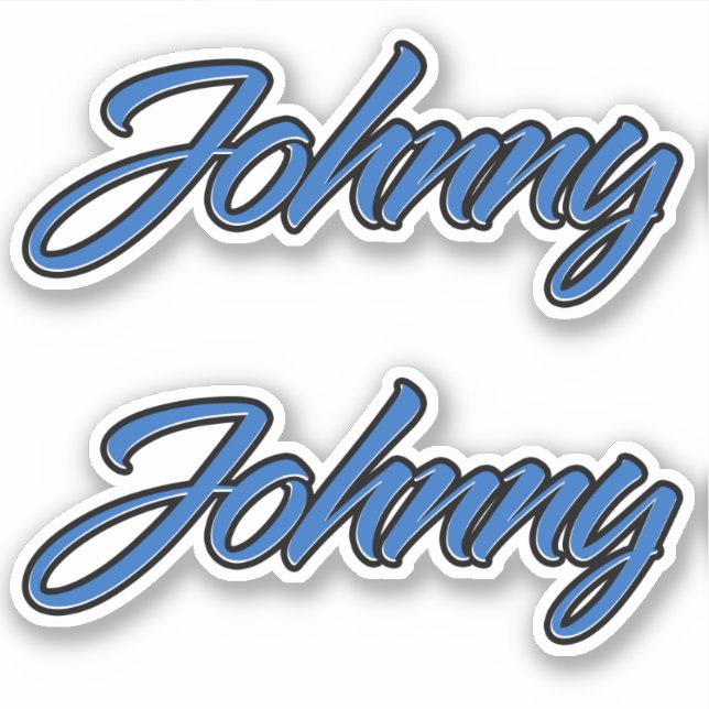 Adesivo Johnny Name blue Aufkleber Sticker Stickerset (Frente)