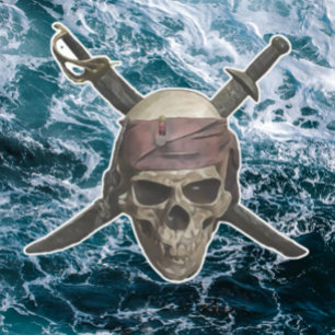 Adesivo Jolly ROGER Pirate Skull Sticker