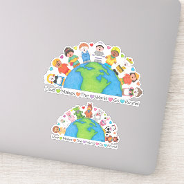 Adesivo JollyKins Love faz o mundo girar (Conjunto de 2)