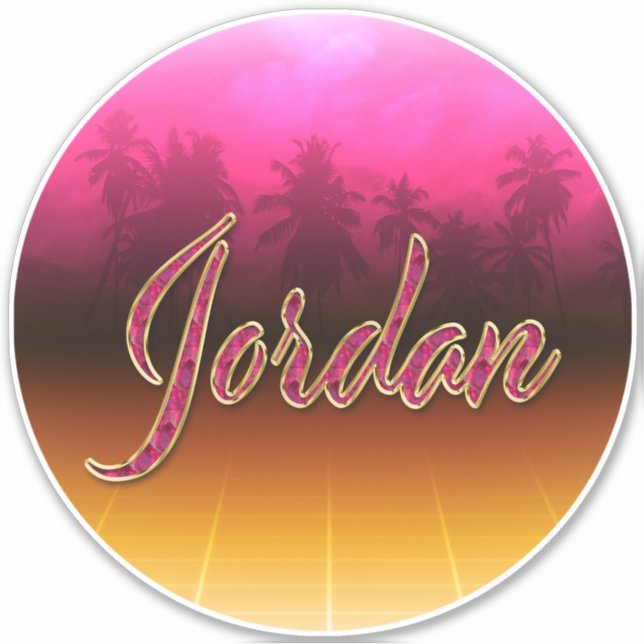 Adesivo Jordan Vorname Name golden pink Aufkleber Sticker (Frente)