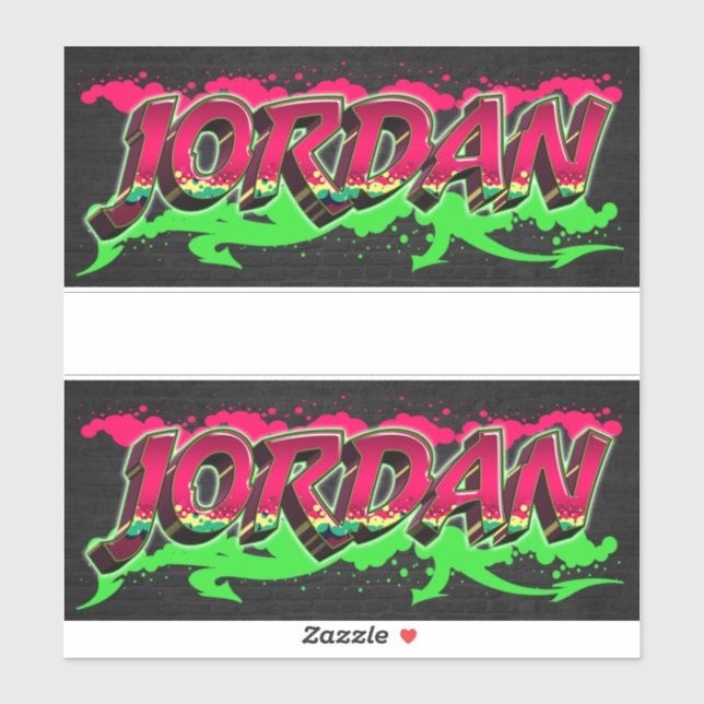 Adesivo Jordan Vorname Name Graffiti Aufkleber Sticker (Folha)