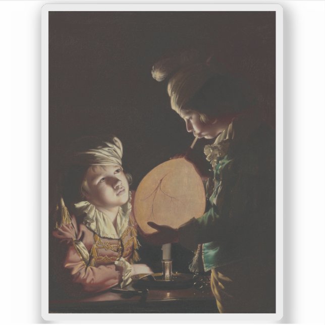 Adesivo Joseph Wright of Derby - Dois rapazes com uma Blad (Frente)