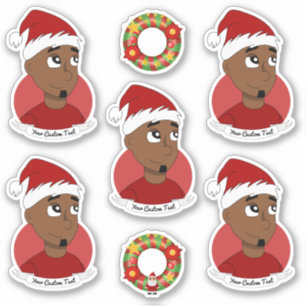 Adesivo Jovem negro de cartografia de Natal Sticker