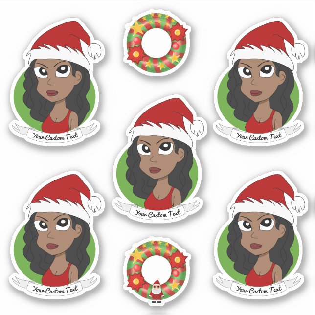 Adesivo Jovens afro-americanas fazem cartografia de férias (Frente)