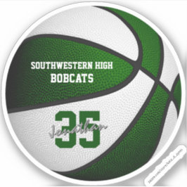 Adesivo Jovens do time de basquetebol branco verde