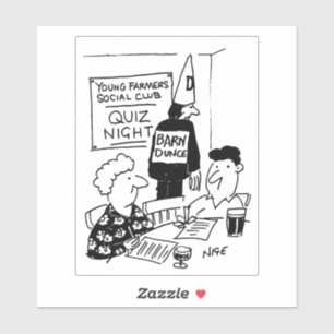 Adesivo Jovens Fazendeiros Noite Dunce Cartoon.