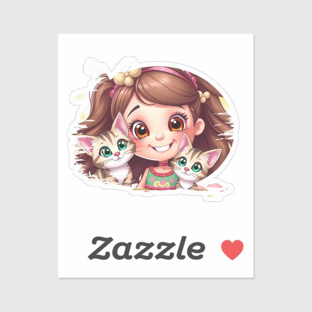 Adesivo Joyful Moments with My Kitties (Folha)