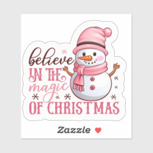Adesivo Joyful Pink Snowman Espalha o Natal Saúde