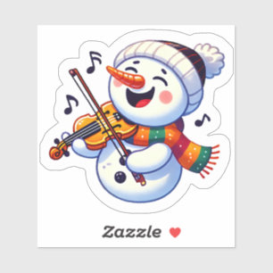 Adesivo Joyful Snowman tocando violino