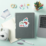 Adesivo Joyly Christmas Snowman Sticker<br><div class="desc">Um bonitão adormecido com um chapéu brilhante e um cachecol espalha alegria de férias com as palavras Deixem-na nevar por perto. Este adesivo colorido captura a essência das festividades de inverno,  perfeito para enviar desejos calorosos durante a época de Natal.</div>