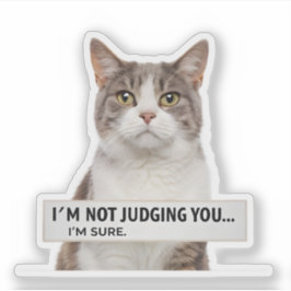 Adesivo Judging Cat Sarcastic Quote Minimal Art