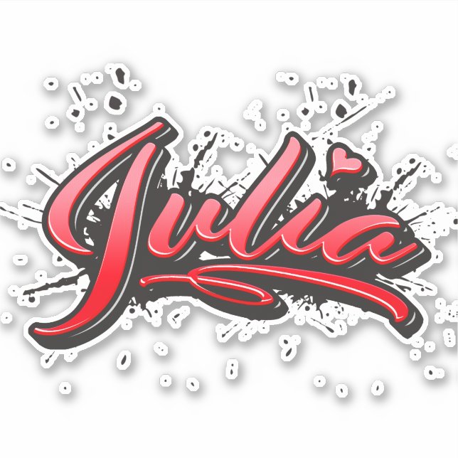 Adesivo Julia red Heart Graffiti Aufkleber Sticker (Frente)