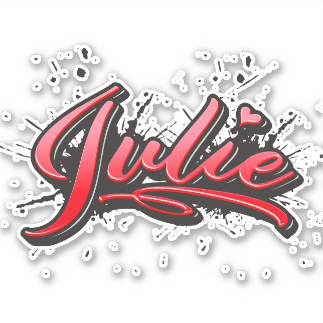 Adesivo Julie red Heart Graffiti Aufkleber Sticker (Frente)