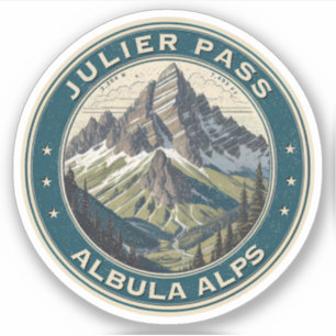 Adesivo Julier Pass, montanhas alpinas suíças, dobras de a