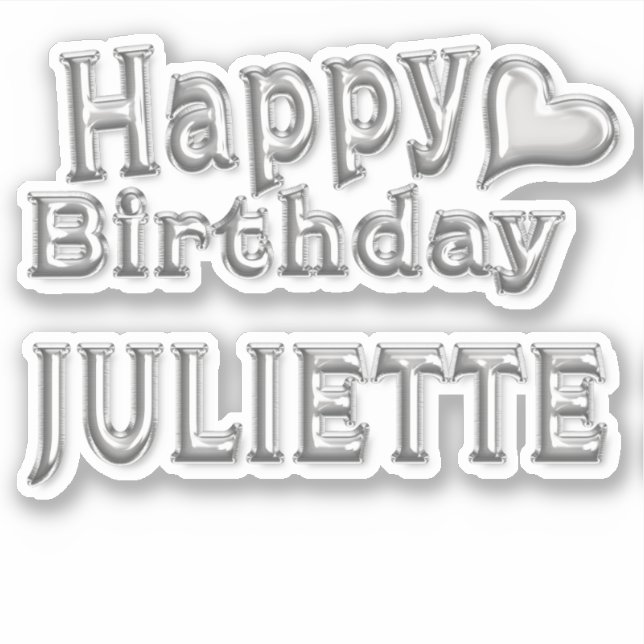 Adesivo Juliette Happy Birthday silver Aufkleber Sticker (Frente)