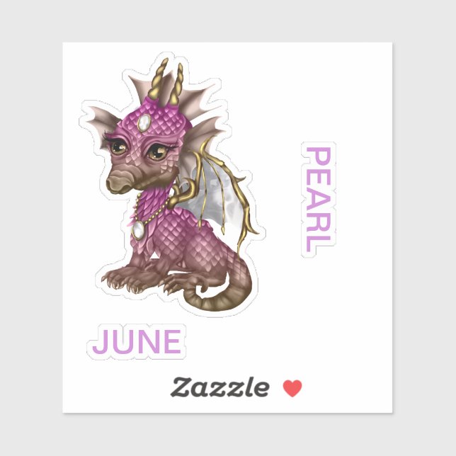 Adesivo June Dragon Birthstone Sticker (Folha)