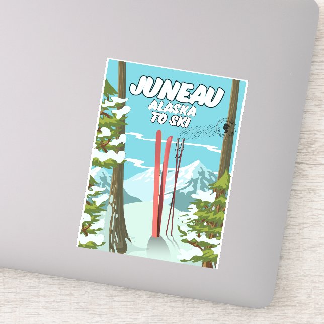 Adesivo Juneau Alaska Para Ski (Detalhe)