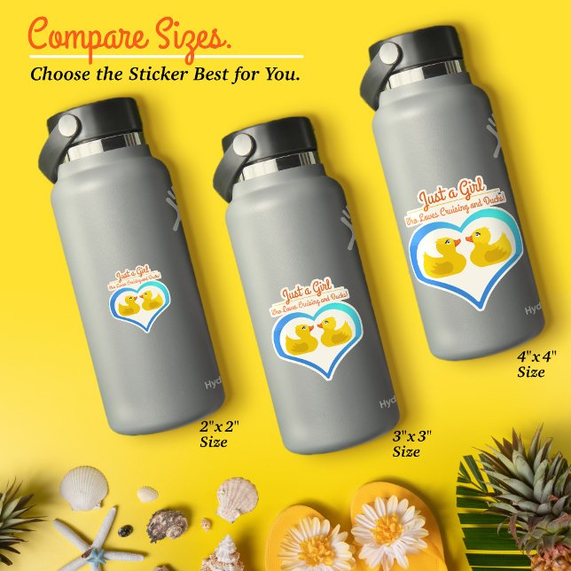 Adesivo Just a Girl Who Loves Cruising and Ducks–Vacation (Just a Girl Who Loves Cruising & Ducks–Vacation Waterproof Vinyl Sticker–Choose the Your Size.)