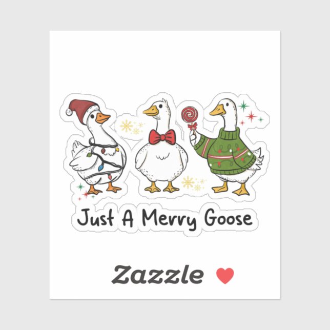 Adesivo Just A Merry Goose Festive Holiday Design (Folha)