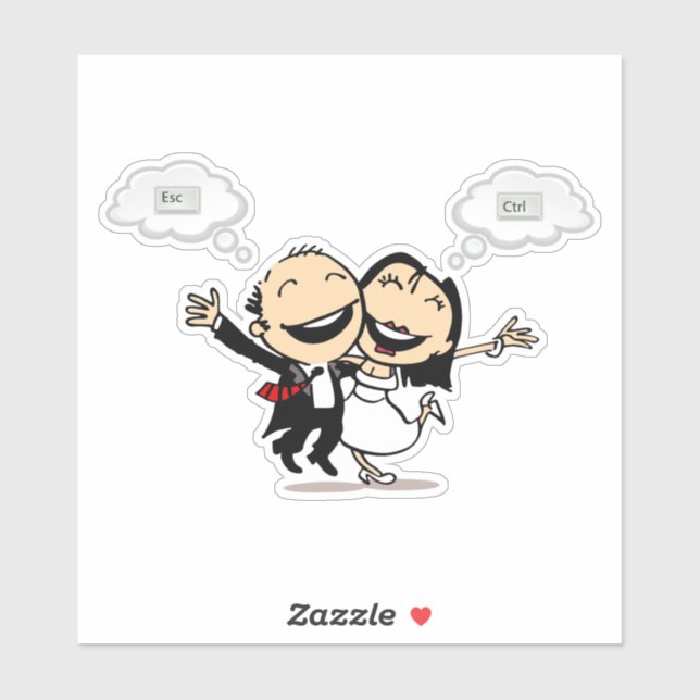 Adesivo Just married (Folha)