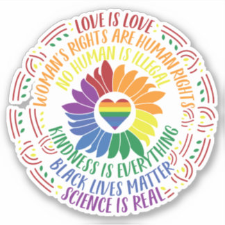 Adesivo Justiça Social Colorida Flor Palavra-Arte Decal