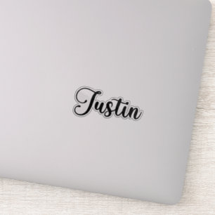 Adesivo Justin Name - Caligrafia manuscrita
