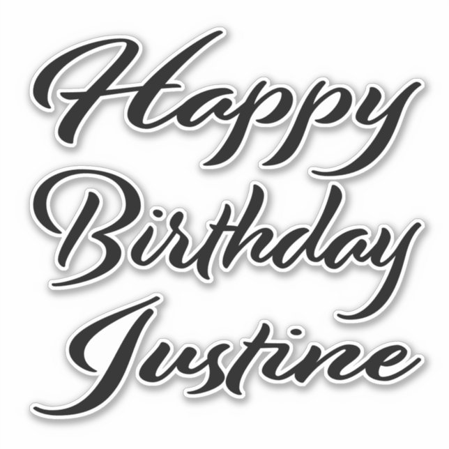Adesivo Justine Name Vorname black Sticker Geburtstag (Frente)