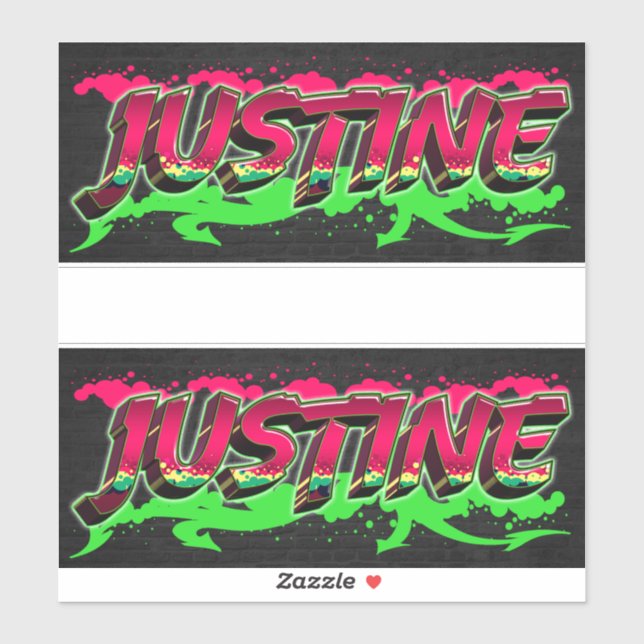 Adesivo Justine Vorname Name Graffiti Aufkleber Sticker (Folha)