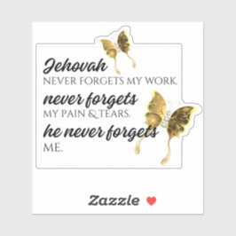 Adesivo JW Jehovah nunca me esquece