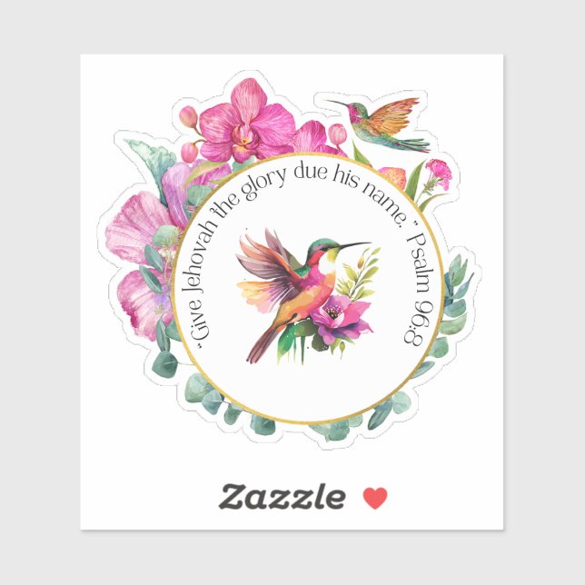 Adesivo JW Vinyl Sticker 2025 Year Texto com Hummingbird (Folha)