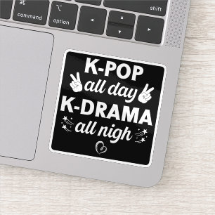Adesivo K-Pop O Dia Todo K-Drama A Noite Toda, Música Core