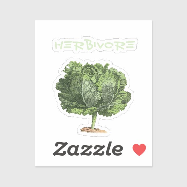 Adesivo Kale Herbivore Vegan Vegetarian (Folha)