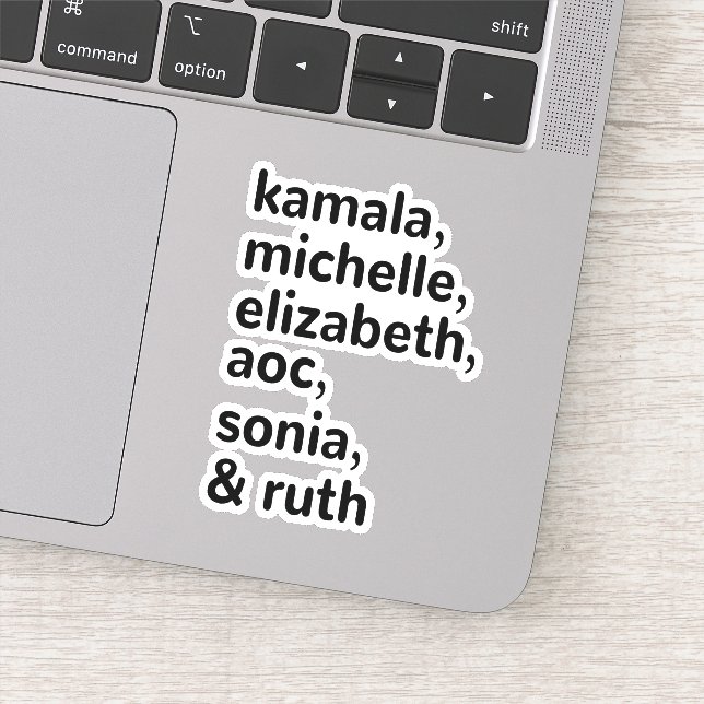 Adesivo Kamala, AOC, RBG, Ruth Bader Michelle Obama (Detalhe)