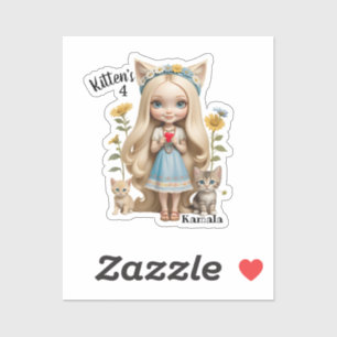 Adesivo Kamala Cats Kids Personalizado Kitten
