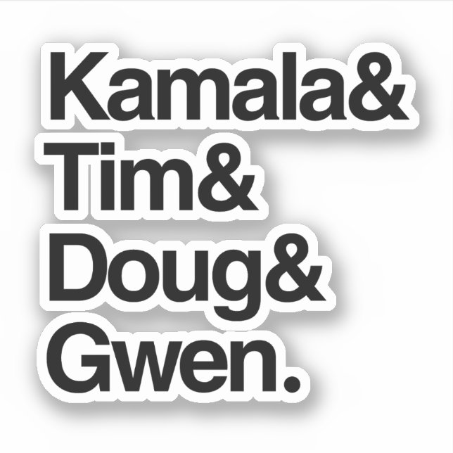 Adesivo Kamala e Tim, Doug e Gwen (Frente)