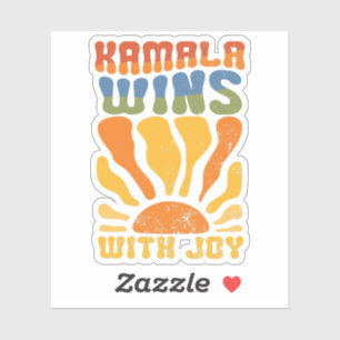 Adesivo Kamala ganha com Joy Retro Boho Harris Walz