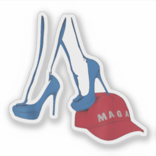 Adesivo Kamala Harris 2024 Stepping No MAGA Hat Anti-TRUMP