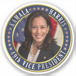 Adesivo Kamala Harris 49º vice-presidente comemorativo