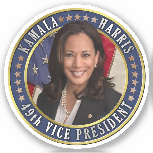 Adesivo Kamala Harris 49º vice-presidente comemorativo (Frente)