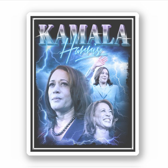 Adesivo Kamala Harris Estilo Retroativo dos anos 90 (Frente)