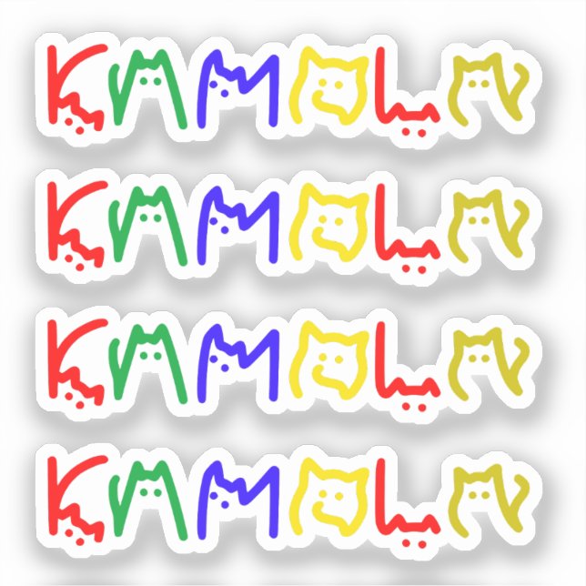 Adesivo Kamala Harris - Lettering de Cat (Frente)